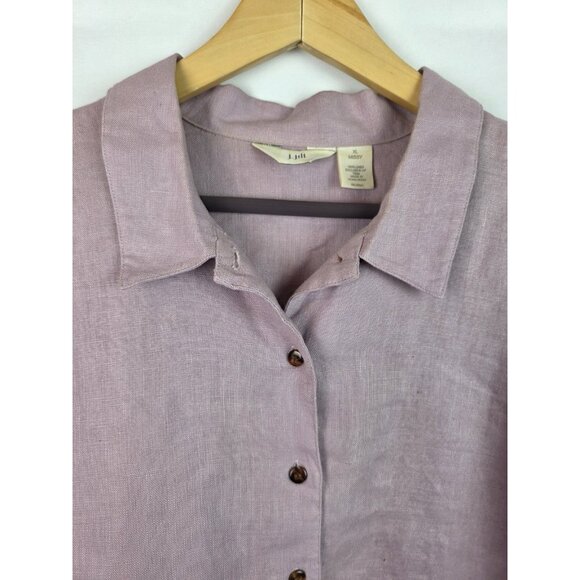 J.Jill Womens Outfit Size XL Missy Purple Linen Long Sleeve Top & Skirt Set - Picture 3 of 16